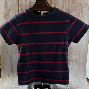 Run Jump Play Navy & Red Striped Short Sleeve Tee - 2T